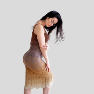 Long crochet dress shaded colors